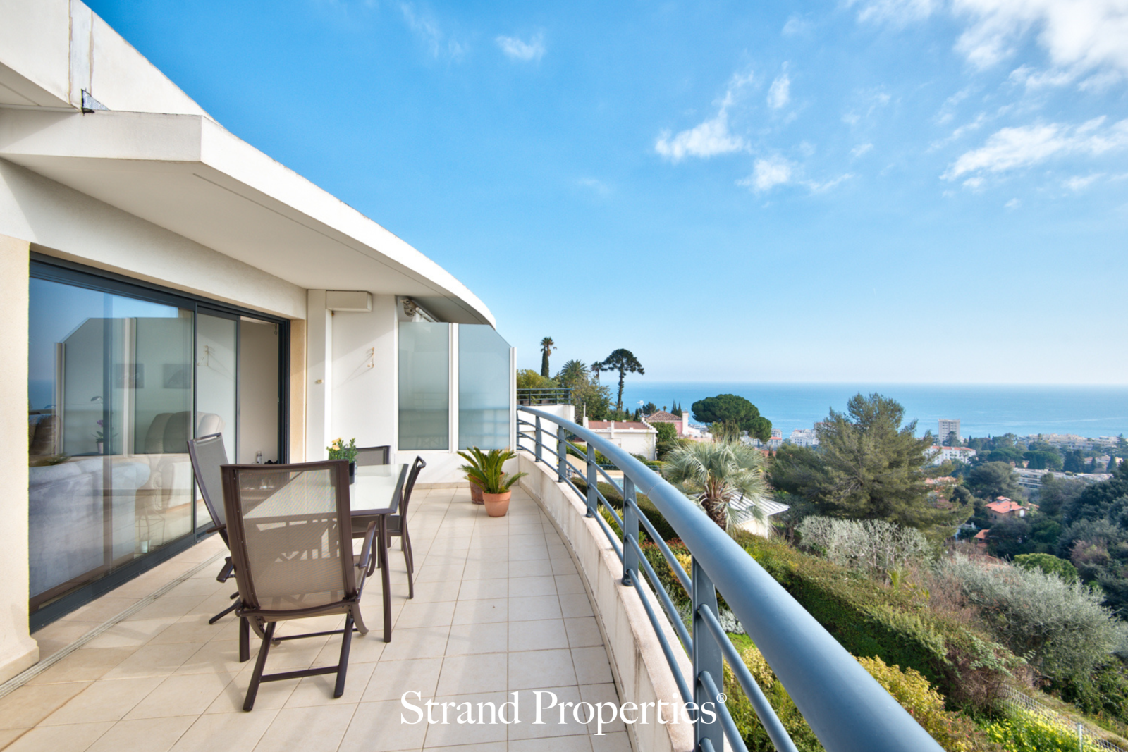 NICE Fabron – Top‑floor apartment with 2 terraces, sea view, South‑West exposure & swimming pool
